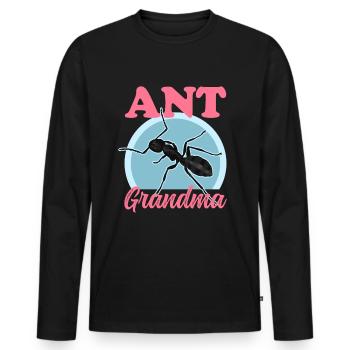 Fourmis Grand-mère Fourmi Farm Formicarium Cadeau - T-shirt manches longues Premium bio Homme - noir - Devant - Nico (187cm)