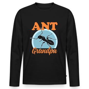 Fourmis Grand-père Fourmilière Formicarium Cadeau - T-shirt manches longues Premium bio Homme - noir - Devant - Nico (187cm)