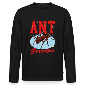 Fourmis Grand-père Formicarium Fourmi Farm Cadeau - T-shirt manches longues Premium bio Homme - noir - Devant - Nico (187cm)