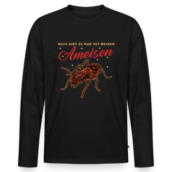 Fourmis Ferme Fourmi Formicarium Cadeau - T-shirt manches longues Premium bio Homme - noir - Devant - Nico (187cm)