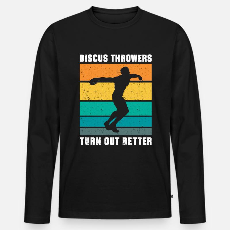 Discus Thrower Gift Discus Throwing - Men's Premium Organic Long Sleeve Shirt - black