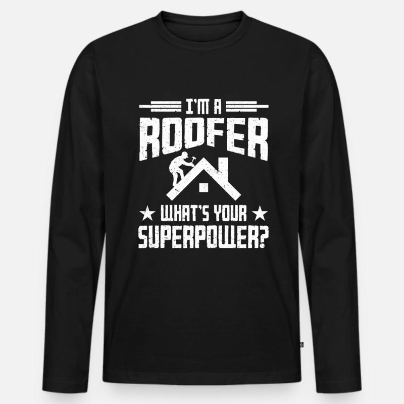 Dachdecker Geschenk Arbeit Handwerker Dachdecker - Männer Premium Bio Langarmshirt - Schwarz