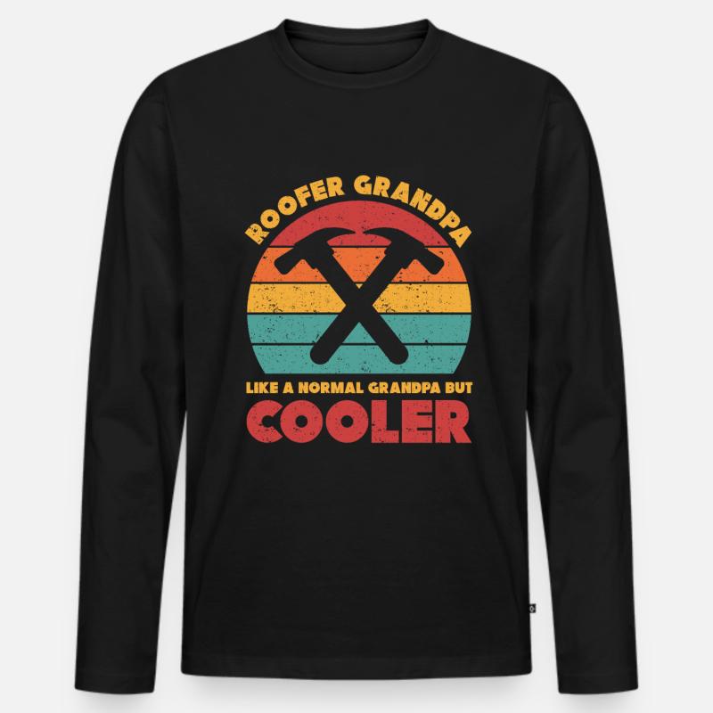 Dachdecker Geschenk Arbeit Handwerker Dachdecker - Männer Premium Bio Langarmshirt - Schwarz