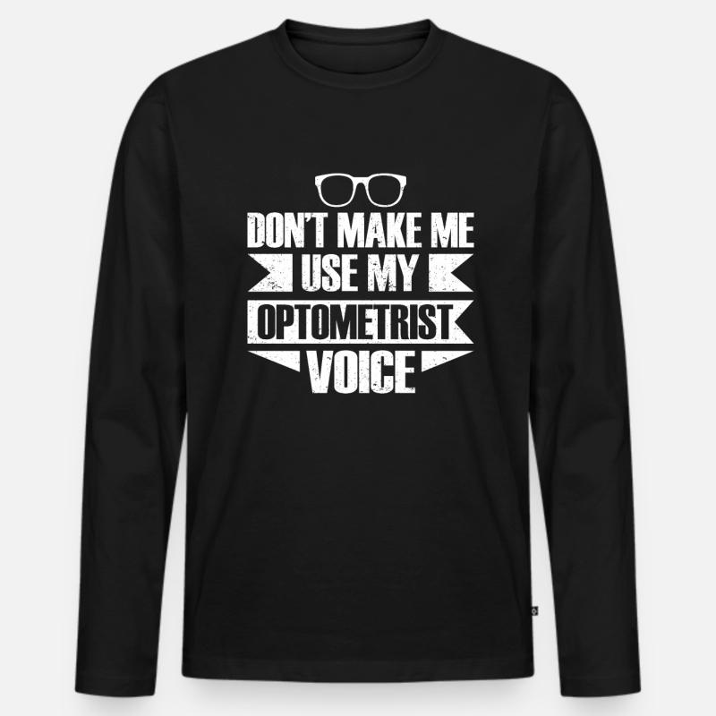 Optiker Geschenk Optometrie - Männer Premium Bio Langarmshirt - Schwarz