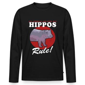 Nilpferde Baby Flusspferd Nilpferd Geschenk - Männer Premium Bio Langarmshirt - Schwarz - Vorne - Nico (187cm)