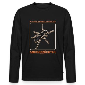 Fourmis Ferme Fourmi Formicarium Cadeau - T-shirt manches longues Premium bio Homme - noir - Devant - Nico (187cm)