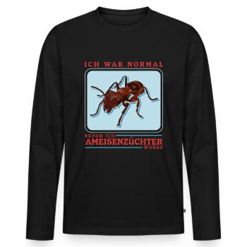 Fourmis Ferme Formicarium Cadeau de fourmi - T-shirt manches longues Premium bio Homme - noir - Devant - Nico (187cm)