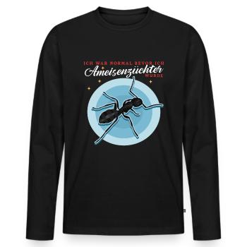 Fourmis Fourmi Ferme Formicarium Cadeau - T-shirt manches longues Premium bio Homme - noir - Devant - Nico (187cm)