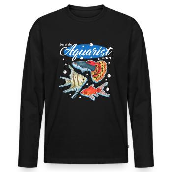 Aquarium Aquaristics Aquarist Ornamental Fish Gift - Men's Premium Organic Long Sleeve Shirt - black - Front - Nico (187cm)