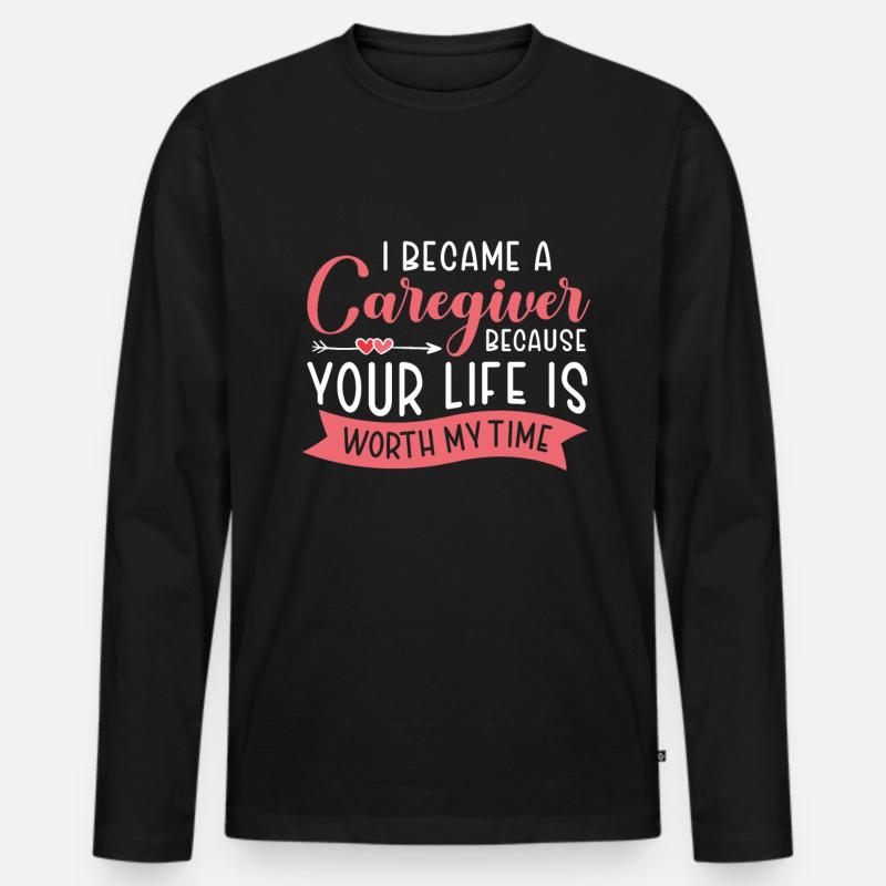 Pflegekraft Geschenk Krankenschwester - Männer Premium Bio Langarmshirt - Schwarz