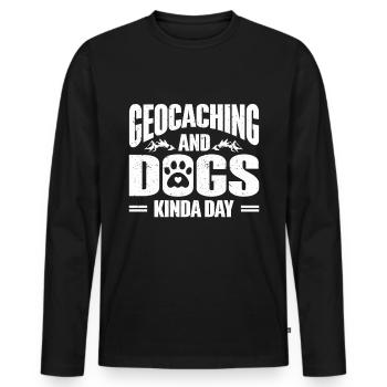 Geocaching Gift Geocacher Geocache - Men's Premium Organic Long Sleeve Shirt - black - Front - Nico (187cm)
