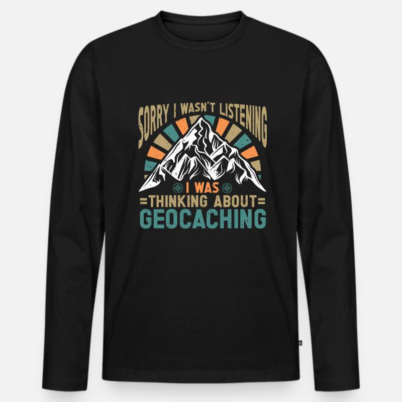 Geocaching Geschenk Geocacher Geocache - Männer Premium Bio Langarmshirt - Schwarz