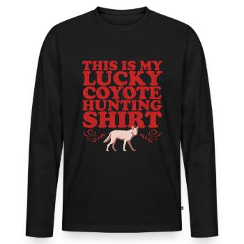 Chasseur Chasse Hunt Huntress Permis de Chasse Cadeau - T-shirt manches longues Premium bio Homme - noir - Devant - Nico (187cm)