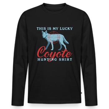 Chasse Chasseur Chasse Chasseresse Permis de Chasse Cadeau - T-shirt manches longues Premium bio Homme - noir - Devant - Nico (187cm)