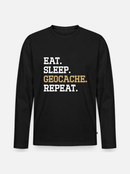 Geocaching Gift Geocacher Geocache - Men's Premium Organic Long Sleeve Shirt - black