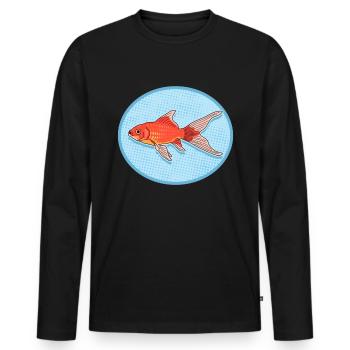 Aquarium Goldfish Aquariist Cadeau - T-shirt manches longues Premium bio Homme - noir - Devant - Nico (187cm)