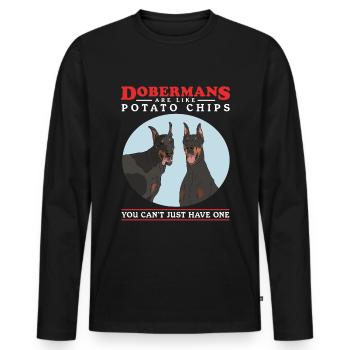 Doberman Dogs Dog Owner Gift - Men's Premium Organic Long Sleeve Shirt - black - Front - Nico (187cm)