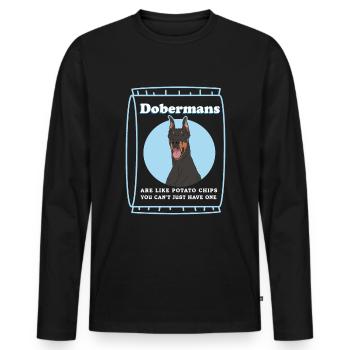 Chiens Doberman | Cadeau du propriétaire de chien - T-shirt manches longues Premium bio Homme - noir - Devant - Nico (187cm)