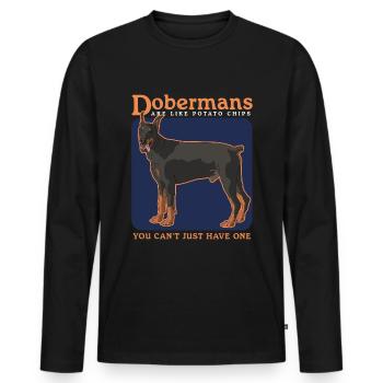 Doberman Dog Dog Propriétaire Cadeau - T-shirt manches longues Premium bio Homme - noir - Devant - Nico (187cm)