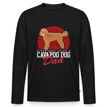Cavapoo Dad Dogs Cavoodle Dog Owner Gift - Men's Premium Organic Long Sleeve Shirt - black - Front - Nico (187cm)