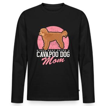 Cavapoo Mom Dogs Cavoodle Dog Owner Gift - Men's Premium Organic Long Sleeve Shirt - black - Front - Nico (187cm)