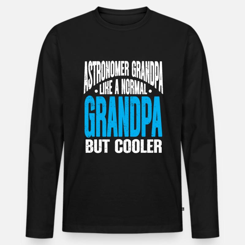 Astronom Geschenk Astrologie Teleskop Astronomie - Männer Premium Bio Langarmshirt - Schwarz