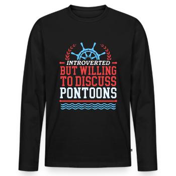 Pontoon Pontoonboot Pontoon Kapitän Geschenk - Männer Premium Bio Langarmshirt - Schwarz - Vorne - Nico (187cm)