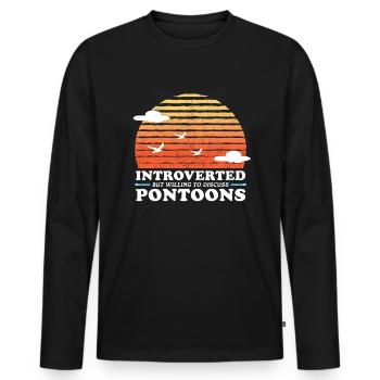 Pontoon Pontoonboot | Pontoon Kapitän Geschenk - Männer Premium Bio Langarmshirt - Schwarz - Vorne - Nico (187cm)