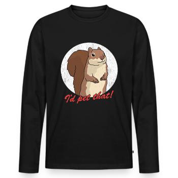 Cute Squirrel Squirrel Grey Squirrel Gift - Men's Premium Organic Long Sleeve Shirt - black - Front - Nico (187cm)