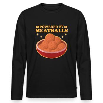 Boulettes de viande Boulettes de viande Boulettes de viande Cadeaux - T-shirt manches longues Premium bio Homme - noir - Devant - Nico (187cm)