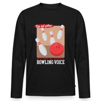 Bowling Player Bowling Player Bowling Gift - Men's Premium Organic Long Sleeve Shirt - black - Front - Nico (187cm)