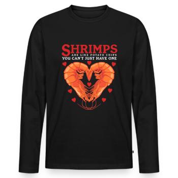 Krabben Garnele Krabbenliebhaber Krabbe Geschenk - Männer Premium Bio Langarmshirt - Schwarz - Vorne - Nico (187cm)