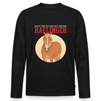 Haflinger Pferde Haffi Pferdebesitzer Geschenk - Männer Premium Bio Langarmshirt - Schwarz - Vorne - Nico (187cm)
