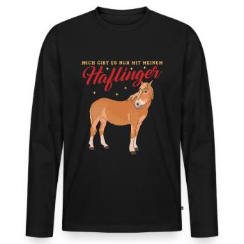 Haflinger Pferd Haffi Pferdebesitzer Geschenk - Männer Premium Bio Langarmshirt - Schwarz - Vorne - Nico (187cm)