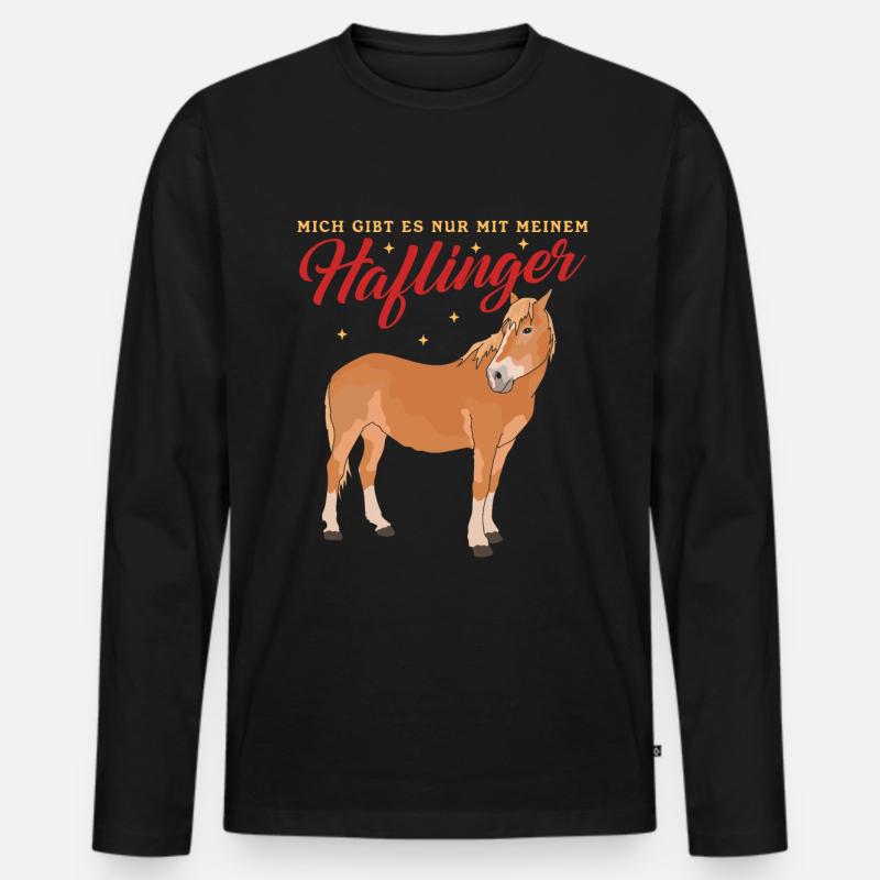 Haflinger Pferd Haffi Pferdebesitzer Geschenk - Männer Premium Bio Langarmshirt - Schwarz
