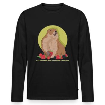 Murmeltiere Mankai Groundhog Munggen Geschenk - Männer Premium Bio Langarmshirt - Schwarz - Vorne - Nico (187cm)
