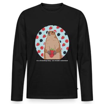 Murmeltiere Mankai Munggen Groundhog Geschenk - Männer Premium Bio Langarmshirt - Schwarz - Vorne - Nico (187cm)