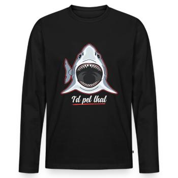 Sharks Sharks Great White Shark Shark Gift - Men's Premium Organic Long Sleeve Shirt - black - Front - Nico (187cm)