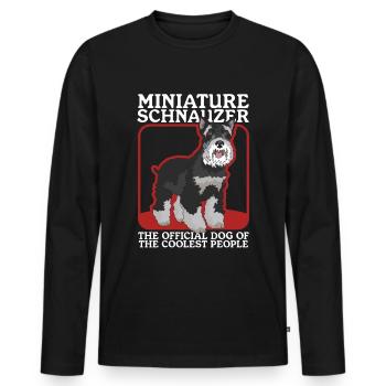 Schnauzer miniature propriétaire Schnauzer chiens cadeau - T-shirt manches longues Premium bio Homme - noir - Devant - Nico (187cm)