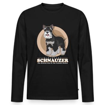 Schnauzer miniature propriétaire Schnauzer chien cadeau - T-shirt manches longues Premium bio Homme - noir - Devant - Nico (187cm)