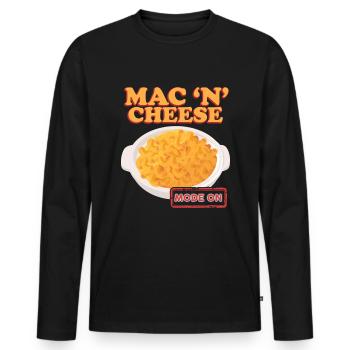 Macaroni and Cheese Mac and Cheese Gift - Men's Premium Organic Long Sleeve Shirt - black - Front - Nico (187cm)