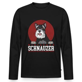 Schnauzer Schnauzer Miniature Chiens Cadeau - T-shirt manches longues Premium bio Homme - noir - Devant - Nico (187cm)