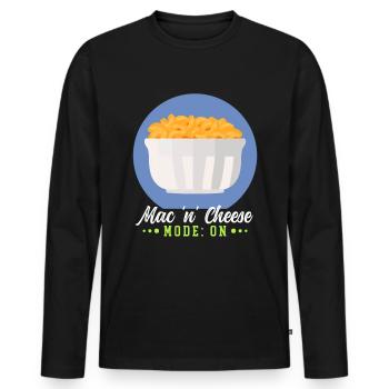 Macaroni and cheese | Mac and Cheese Gift - Men's Premium Organic Long Sleeve Shirt - black - Front - Nico (187cm)