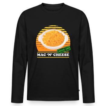 Macaroni with Cheese Mac and Cheese Gift - Men's Premium Organic Long Sleeve Shirt - black - Front - Nico (187cm)