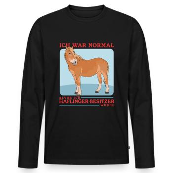 Haflinger Pferde Haffi Pferdebesitzer Geschenk - Männer Premium Bio Langarmshirt - Schwarz - Vorne - Nico (187cm)
