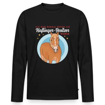 Haflinger Pferd Haffi Pferdebesitzer Geschenk - Männer Premium Bio Langarmshirt - Schwarz - Vorne - Nico (187cm)