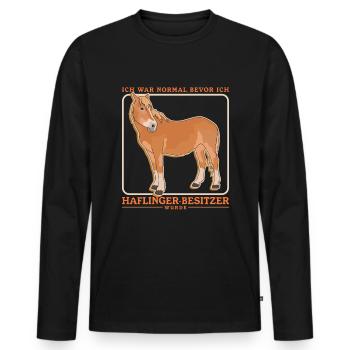 Haflinger Pferde Pferdebesitzer Haffi Geschenk - Männer Premium Bio Langarmshirt - Schwarz - Vorne - Nico (187cm)
