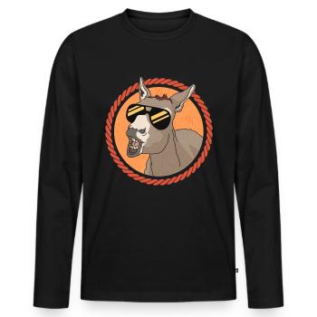 Âne propriétaire âne âne âne cadeau amoureux - T-shirt manches longues Premium bio Homme - noir - Devant - Nico (187cm)