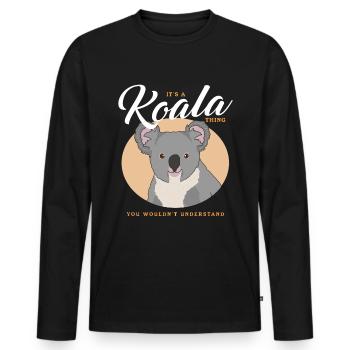 Koala Koalas Koala Bears Koala Bear Cadeau - T-shirt manches longues Premium bio Homme - noir - Devant - Nico (187cm)