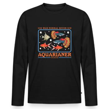 Aquarium Aquaristics Aquarist Ornamental Fish Gift - Men's Premium Organic Long Sleeve Shirt - black - Front - Nico (187cm)
